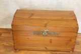 Restored Immigrant Wooden Trunk Dove Tail Corners Measures 34