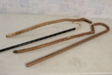 Lot of (4) Old Wooden Walking Sticks CANES