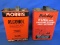 2 Vintage Gallon Tins: Holiday Fuel for lanterns & Morris Alcohol – Garage/Man-Cave