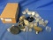 Assortment of Knobs & small parts boxes in IBM  Parts box with a parts label - Open