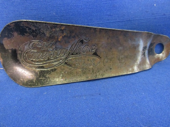 Antique Metal Shoe Horn “The Emerson Shoe Honest all Through” existed 1901-1931