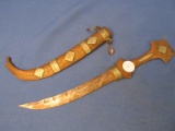 Metal (Probably Steel) Dagger & Scabbard – Dagger is 10 1/4” long