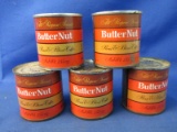 5 Vintage Sample Tins of Butter-Nut Coffee w Coupon – by The Coca-Cola Company