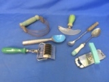 Green & Blue Handle & other Vintage Kitchen tools