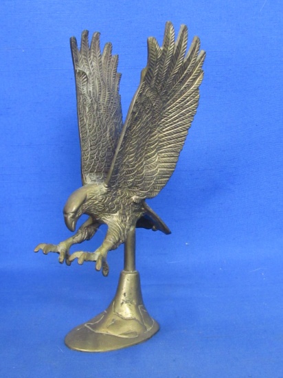 Brass Eagle Figurine – Wings Up – Outstretched Claws – 7 3/4” tall