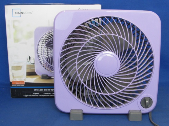 Mainstays 9” Table Fan – In Violet – In Box – 3 Speeds