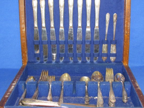 2 Sets of Vintage Silverplate Flatware in Wood Case – 32 Pieces of Rogers & Bro