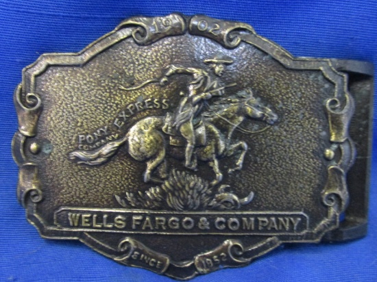 Vintage Belt Buckle “Wells Fargo & Company since 1852” Pony Express Rider