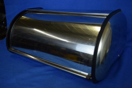 Chrome Bread Box - Roll-up Domed Top - Excellent Condition