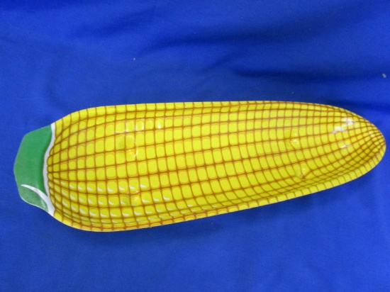 Vintage Yellow Corn Bowl – Molded Plastic 19” Long – Very Good Condition
