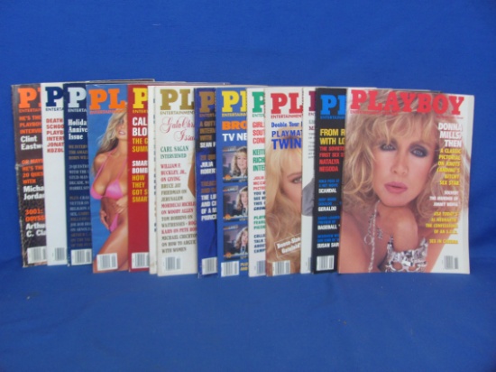 Lot of 14 Playboy Magazines – 1989(6), 1991(5), 1992(2), 1997(1)