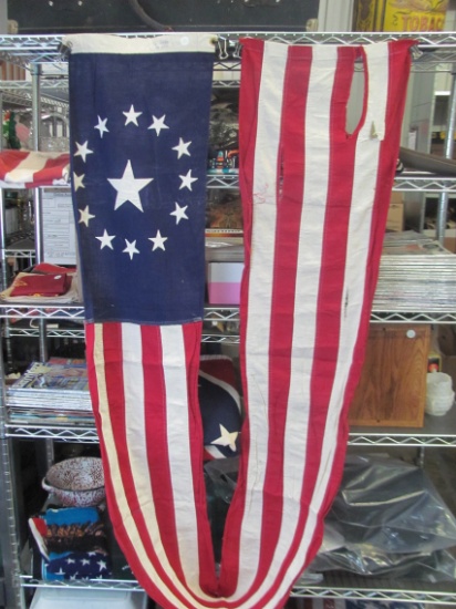 13 Star American Flag Banner – 100% Cotton – 13 1/2” x ~9'L