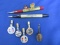 5 Vintage Pencil “Buttons”; 2 Shriner's Pins; Vtg. Mech. Pencils: Masonic & Eastern Star