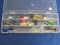 Flambeau Plastic Tackle Box with Lures: Heddon Sonar 433 & Flash, mini Flashlight & more