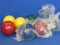 Set of 8 Bocce Balls in 4 Colors: Red, Green, Blue & Yellow – Missing target ball