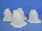 Set of 4 Satin Glass Light Shades – Ribbed with Slight Tilt at open end – Small end is 2”