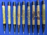 10 Vintage  Coffee colored Vintage Redi Point Mechanical Pencils w/ Advertising