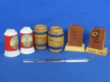 Rochester MN Advertising: 3 Salt & Pepper Shakers – Glass Swizzle Stick from Morley's Bar & Cafe