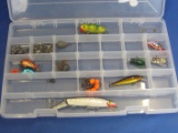 Plano Plastic Tackle Box with Lures/Hooks/Sinkers: Rebel Floater, Bass Oreno & more