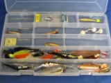 Plano Plastic Tackle Box with Lures: Dardevle/Dardevlet, Salmo & more