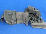 US Military Olive Green Belt with 5 Pouches/Cases – 4 Different Styles