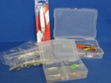 Fishing Lures: 2 Plastic Cases – Dardevie in Package – 2 Rebels  & more