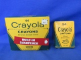 Used Crayola Crayon Sets: 24 & 64 with built-in Sharpener