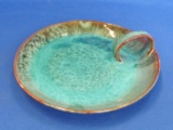 Pretty Pottery Candle Plate? Nappy? - Shades of Blue – 6 1/8” in diameter