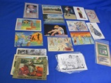 23 Asst Vintage Post Cards – Some  Naughty Novelty – Some Linens – Some Victorian
