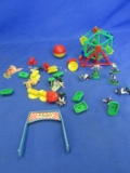 4” Toy Plastic Ferris Wheel & Small Plastic Toy Parts