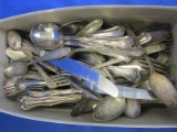 Shoe Box Full of Asst. Vintage  Silver Plated Flatware