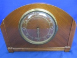 1930's Seth Thomas Electric Mantle Clock Westminster – Booked Wood Grain Veneer