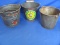 Lot of 3 Pails with Handles -  one has “Elsie Dairy Pail” decal on it
