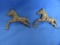 2 Cast Iron Horses – 3 1/4” L x 3” at widest point x 1/2” thick – parts of wagon?