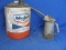 Mobil Oil 5 Gal canister – Vintage Galvanized Goose Neck bulk oil can