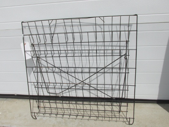 Small Wire Display Rack – Black – Measures appx 28” T x 31” W with 6 3” D Pockets