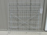 Small Wire Display Rack – White– Measures appx 28” T x 31” W with 6 3” D Pockets