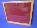 Glass Top Wooden Display Case -13” x 15 1/2” x 1 1/2” Deep
