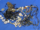 Lot of Jewelry for crafts or repair – Missing Stones, Single Earrings, etc..