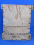 Wood Box/Crate “No Label Required” 14 3/4” tall – 12 1/2” x 11”