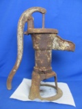 Old Cast Iron Water Pump – Some remains of Green Paint – Heavy – Marked 18