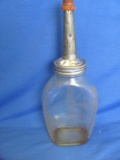 Oil or Kerosene Glass bottle with vented pour spout cap – has minimal contents