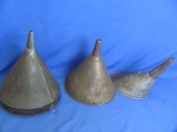 3 Funnels – 1 has “Dover” on it – smaller has “Canco Funnel Dispenser” on it