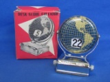 Desk Globe Calendar in Original Box “Kerkhoven Co-Op Shipping Assn.” - Made in Japan