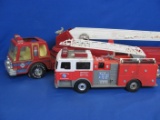 Toy Vehicles: Nylint Fire Truck 32” long & Plastic Fire Truck by Fun Rise 1992