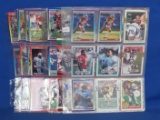 13 Plastic Pages of Football Trading Cards: Look to be late 1980s