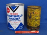 NO Shipping: Prestone Windshield Washer Anti-Freeze, Auto Foolers Explosive, Canaday Wax Tin