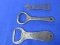 3 Vintage Bottle Openers: Beer Advert.: Gund's Peerless Beer, Pabst Blue Ribbon, Blatz