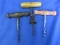 3 Vintage Cork Screws – one even has a bell for removing the cork