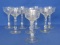 Set of 8 Glasses – Low Sherbets? Etched Design – By Libbey – 5 3/4” tall